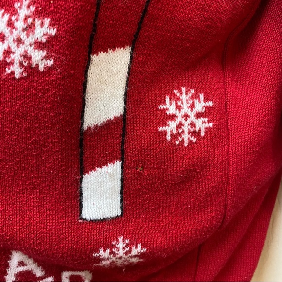 Elf Christmas sweater crewneck red medium Son of a Nutcracker Flawed - Picture 3 of 4